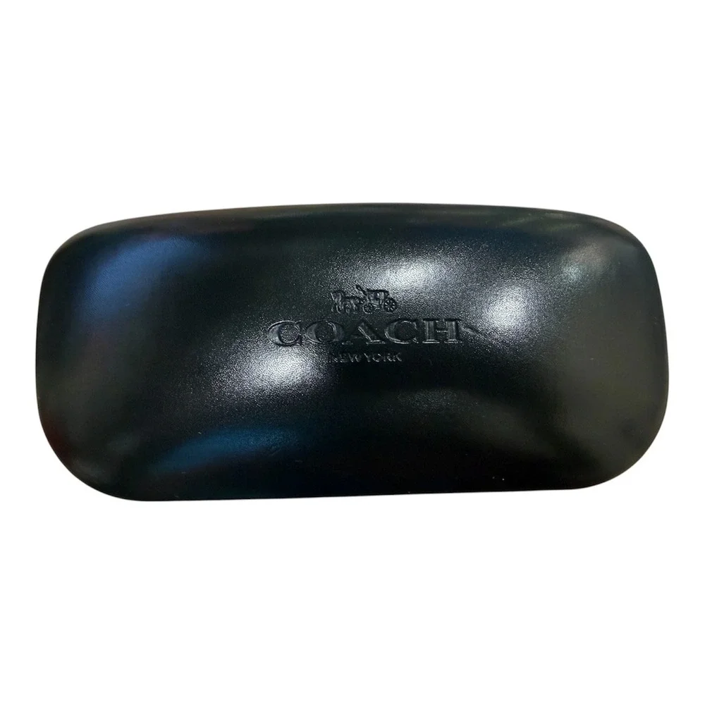 Coach Black Hard Clamshell Sunglasses Eyeglasses Case with Cleaning Cloth